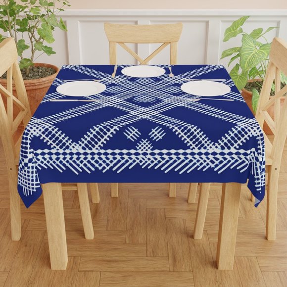 Blue White Tablecloth | wedding table cloth | Rectangle Square or Round Fit gift - Picture 10 of 10